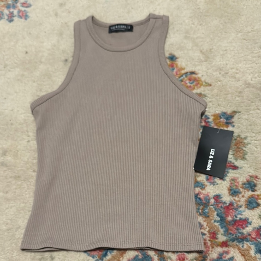 Women's Tan Ribbed Tank Top